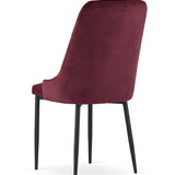 Esszimmerstuhl Küchenstuhl Bürostuhl Stuhl Samtiges Sitzmaterial mit schwarzen Metallbeinen, 120 kg Sitzlast, Bequemer ergonomischer, weicher samtgepolsterter Sitz, schwarze Beine