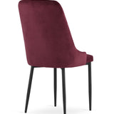 Esszimmerstuhl Küchenstuhl Bürostuhl Stuhl Samtiges Sitzmaterial mit schwarzen Metallbeinen, 120 kg Sitzlast, Bequemer ergonomischer, weicher samtgepolsterter Sitz, schwarze Beine