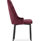 Esszimmerstuhl Küchenstuhl Bürostuhl Stuhl Samtiges Sitzmaterial mit schwarzen Metallbeinen, 120 kg Sitzlast, Bequemer ergonomischer, weicher samtgepolsterter Sitz, schwarze Beine