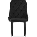 Esszimmerstuhl Küchenstuhl Bürostuhl Stuhl Samtiges Sitzmaterial mit schwarzen Metallbeinen, 120 kg Sitzlast, Bequemer ergonomischer, weicher samtgepolsterter Sitz, schwarze Beine