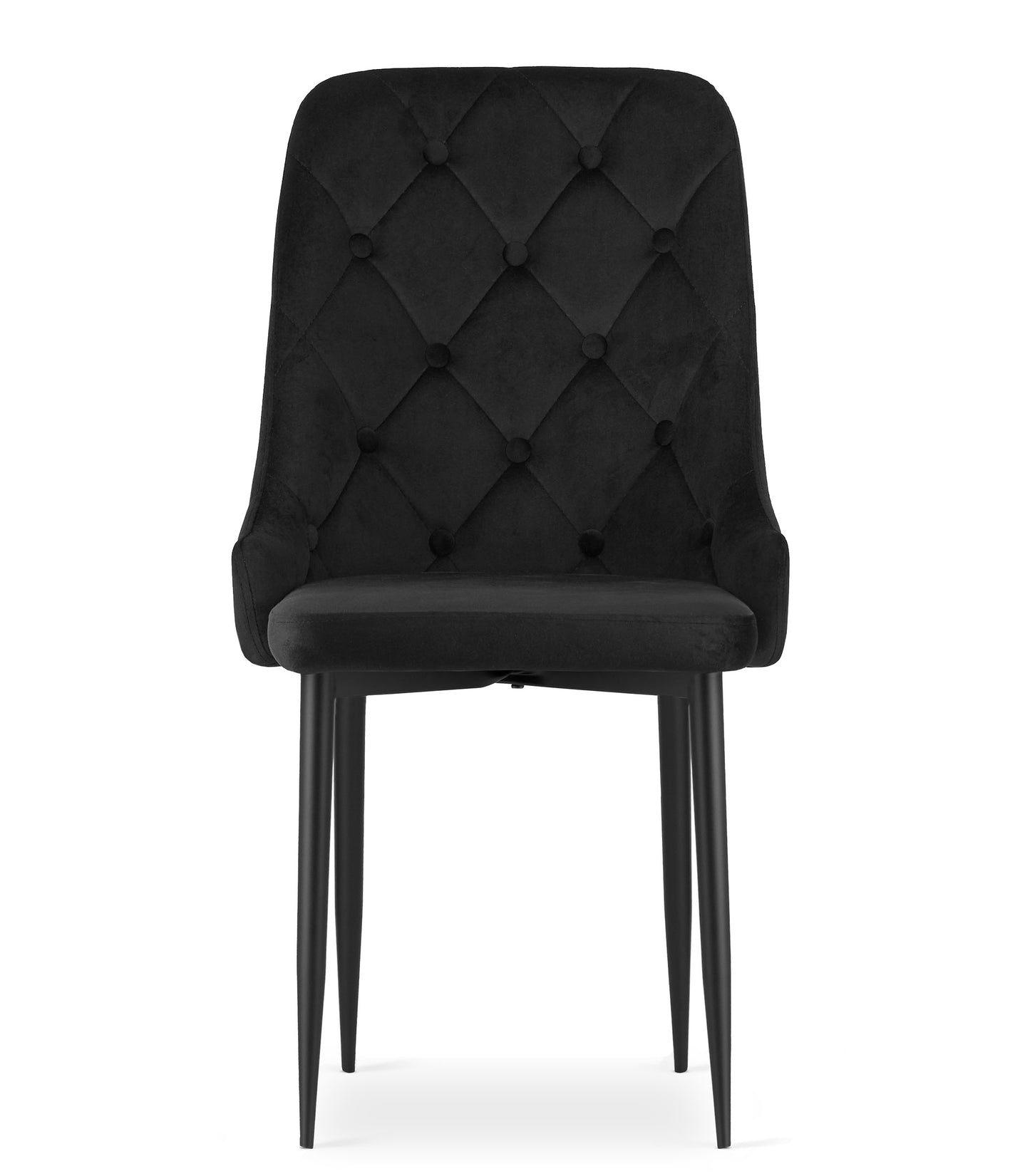 Chaise de salle à manger, chaise de cuisine, chaise de bureau, siège en velours avec pieds en métal noir, charge de siège de 120 kg, siège ergonomique confortable rembourré en velours doux, pieds noirs