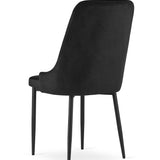 Esszimmerstuhl Küchenstuhl Bürostuhl Stuhl Samtiges Sitzmaterial mit schwarzen Metallbeinen, 120 kg Sitzlast, Bequemer ergonomischer, weicher samtgepolsterter Sitz, schwarze Beine