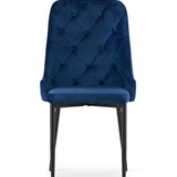 Esszimmerstuhl Küchenstuhl Bürostuhl Stuhl Samtiges Sitzmaterial mit schwarzen Metallbeinen, 120 kg Sitzlast, Bequemer ergonomischer, weicher samtgepolsterter Sitz, schwarze Beine