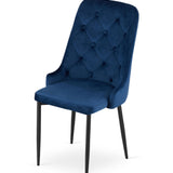 Esszimmerstuhl Küchenstuhl Bürostuhl Stuhl Samtiges Sitzmaterial mit schwarzen Metallbeinen, 120 kg Sitzlast, Bequemer ergonomischer, weicher samtgepolsterter Sitz, schwarze Beine
