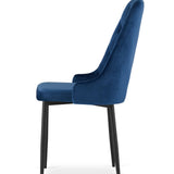 Esszimmerstuhl Küchenstuhl Bürostuhl Stuhl Samtiges Sitzmaterial mit schwarzen Metallbeinen, 120 kg Sitzlast, Bequemer ergonomischer, weicher samtgepolsterter Sitz, schwarze Beine