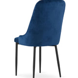 Esszimmerstuhl Küchenstuhl Bürostuhl Stuhl Samtiges Sitzmaterial mit schwarzen Metallbeinen, 120 kg Sitzlast, Bequemer ergonomischer, weicher samtgepolsterter Sitz, schwarze Beine