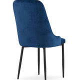 Esszimmerstuhl Küchenstuhl Bürostuhl Stuhl Samtiges Sitzmaterial mit schwarzen Metallbeinen, 120 kg Sitzlast, Bequemer ergonomischer, weicher samtgepolsterter Sitz, schwarze Beine
