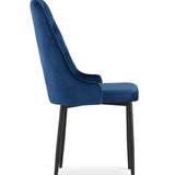 Esszimmerstuhl Küchenstuhl Bürostuhl Stuhl Samtiges Sitzmaterial mit schwarzen Metallbeinen, 120 kg Sitzlast, Bequemer ergonomischer, weicher samtgepolsterter Sitz, schwarze Beine
