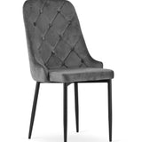 Esszimmerstuhl Küchenstuhl Bürostuhl Stuhl Samtiges Sitzmaterial mit schwarzen Metallbeinen, 120 kg Sitzlast, Bequemer ergonomischer, weicher samtgepolsterter Sitz, schwarze Beine