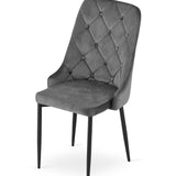 Esszimmerstuhl Küchenstuhl Bürostuhl Stuhl Samtiges Sitzmaterial mit schwarzen Metallbeinen, 120 kg Sitzlast, Bequemer ergonomischer, weicher samtgepolsterter Sitz, schwarze Beine