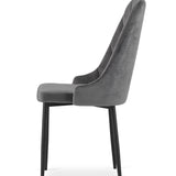 Esszimmerstuhl Küchenstuhl Bürostuhl Stuhl Samtiges Sitzmaterial mit schwarzen Metallbeinen, 120 kg Sitzlast, Bequemer ergonomischer, weicher samtgepolsterter Sitz, schwarze Beine