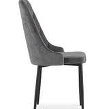 Esszimmerstuhl Küchenstuhl Bürostuhl Stuhl Samtiges Sitzmaterial mit schwarzen Metallbeinen, 120 kg Sitzlast, Bequemer ergonomischer, weicher samtgepolsterter Sitz, schwarze Beine