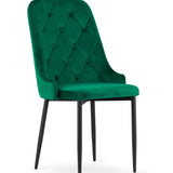 Esszimmerstuhl Küchenstuhl Bürostuhl Stuhl Samtiges Sitzmaterial mit schwarzen Metallbeinen, 120 kg Sitzlast, Bequemer ergonomischer, weicher samtgepolsterter Sitz, schwarze Beine