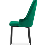 Esszimmerstuhl Küchenstuhl Bürostuhl Stuhl Samtiges Sitzmaterial mit schwarzen Metallbeinen, 120 kg Sitzlast, Bequemer ergonomischer, weicher samtgepolsterter Sitz, schwarze Beine