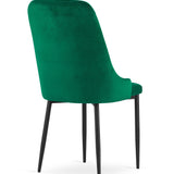 Esszimmerstuhl Küchenstuhl Bürostuhl Stuhl Samtiges Sitzmaterial mit schwarzen Metallbeinen, 120 kg Sitzlast, Bequemer ergonomischer, weicher samtgepolsterter Sitz, schwarze Beine