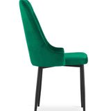 Esszimmerstuhl Küchenstuhl Bürostuhl Stuhl Samtiges Sitzmaterial mit schwarzen Metallbeinen, 120 kg Sitzlast, Bequemer ergonomischer, weicher samtgepolsterter Sitz, schwarze Beine
