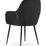 Esszimmerstuhl Küchenstuhl Bürostuhl Stuhl Sitzmaterial aus Samt mit schwarzen Metallbeinen, 120 kg Sitzlast Bequem Home Office Stuhl, schwarze Beine