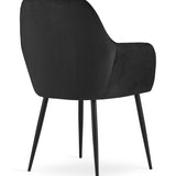Esszimmerstuhl Küchenstuhl Bürostuhl Stuhl Sitzmaterial aus Samt mit schwarzen Metallbeinen, 120 kg Sitzlast Bequem Home Office Stuhl, schwarze Beine