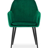 Esszimmerstuhl Küchenstuhl Bürostuhl Stuhl Sitzmaterial aus Samt mit schwarzen Metallbeinen, 120 kg Sitzlast Bequem Home Office Stuhl, schwarze Beine