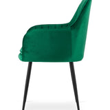 Esszimmerstuhl Küchenstuhl Bürostuhl Stuhl Sitzmaterial aus Samt mit schwarzen Metallbeinen, 120 kg Sitzlast Bequem Home Office Stuhl, schwarze Beine