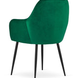 Esszimmerstuhl Küchenstuhl Bürostuhl Stuhl Sitzmaterial aus Samt mit schwarzen Metallbeinen, 120 kg Sitzlast Bequem Home Office Stuhl, schwarze Beine