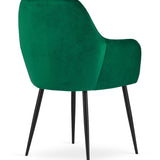 Esszimmerstuhl Küchenstuhl Bürostuhl Stuhl Sitzmaterial aus Samt mit schwarzen Metallbeinen, 120 kg Sitzlast Bequem Home Office Stuhl, schwarze Beine