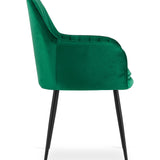 Esszimmerstuhl Küchenstuhl Bürostuhl Stuhl Sitzmaterial aus Samt mit schwarzen Metallbeinen, 120 kg Sitzlast Bequem Home Office Stuhl, schwarze Beine