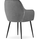 Esszimmerstuhl Küchenstuhl Bürostuhl Stuhl Sitzmaterial aus Samt mit schwarzen Metallbeinen, 120 kg Sitzlast Bequem Home Office Stuhl, schwarze Beine