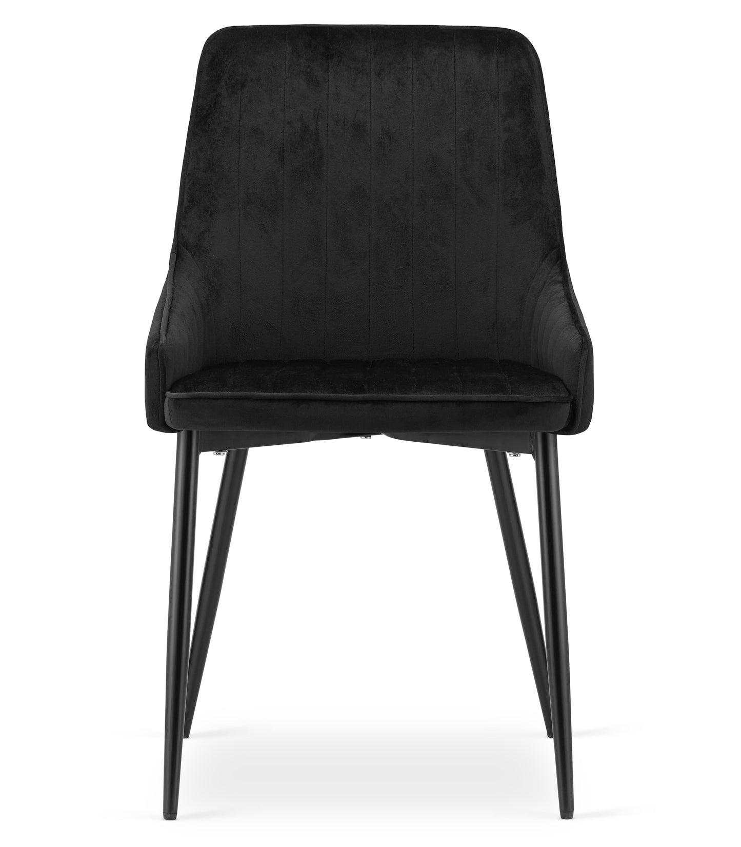 Chaise rembourrée, chaise de salle à manger, chaise de salon rembourrée, chaise avec pieds en métal, revêtement et assise en velours avec pieds noirs