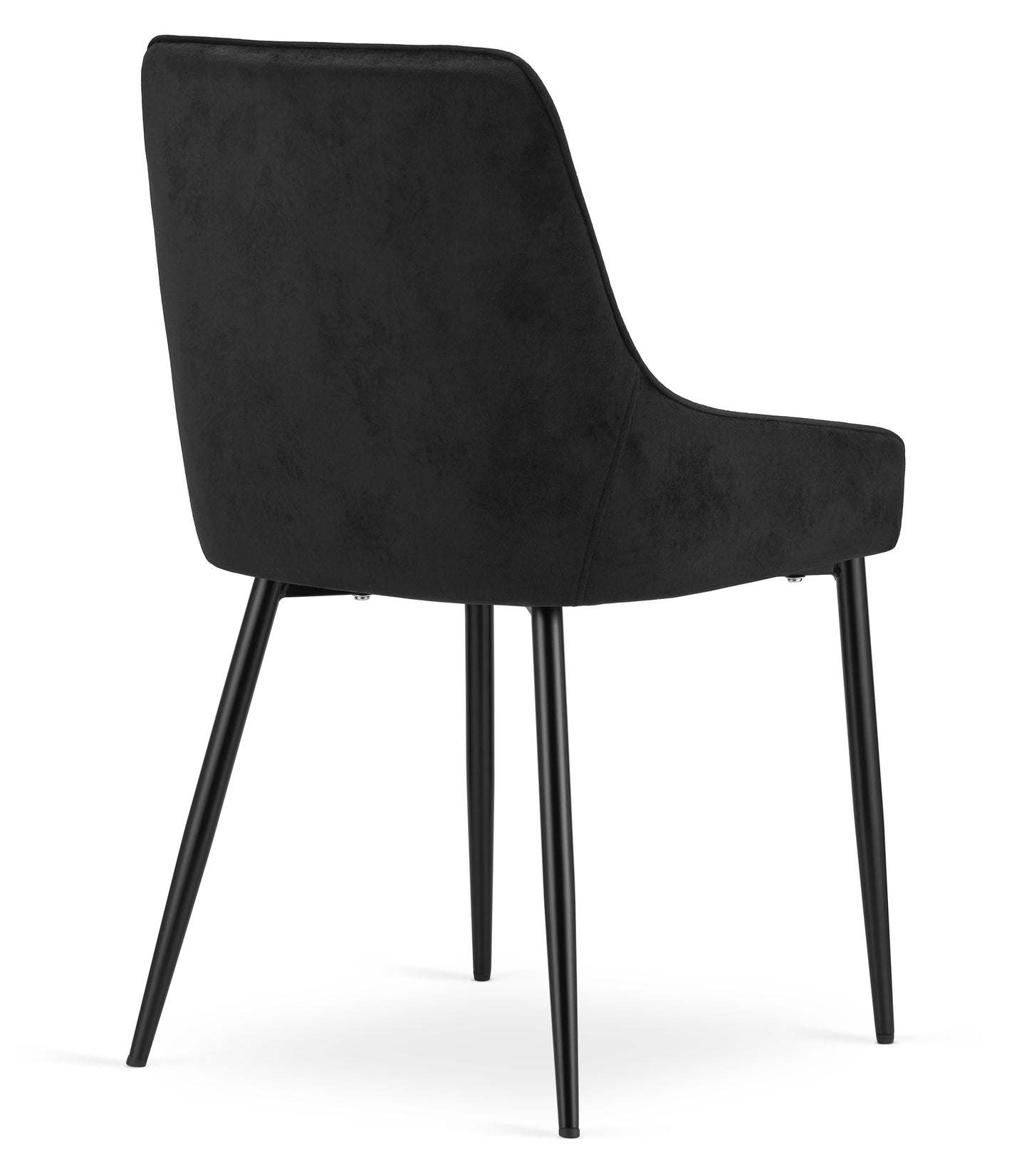 Chaise rembourrée, chaise de salle à manger, chaise de salon rembourrée, chaise avec pieds en métal, revêtement et assise en velours avec pieds noirs