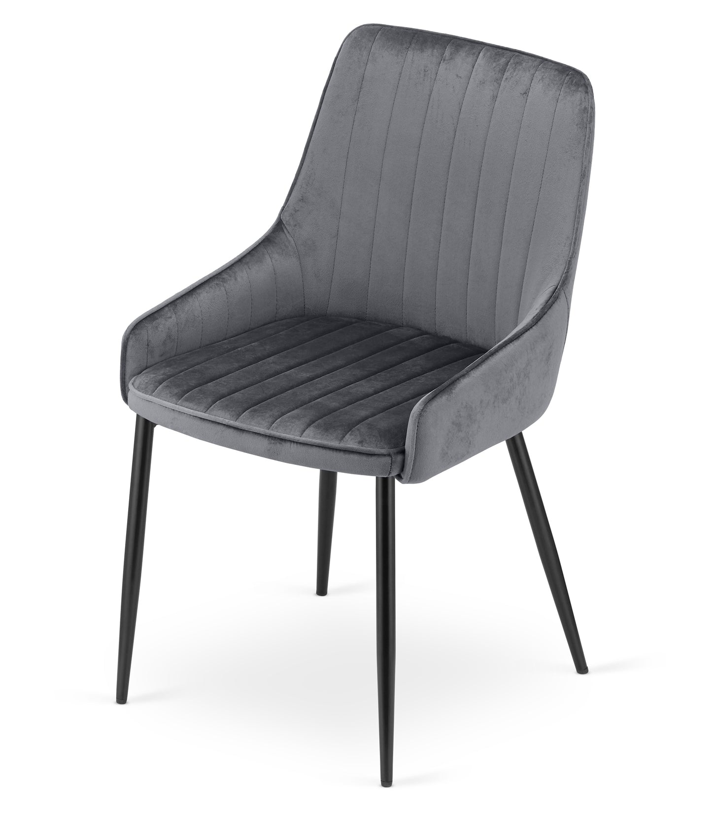 Chaise rembourrée, chaise de salle à manger, chaise de salon rembourrée, chaise avec pieds en métal, revêtement et assise en velours avec pieds noirs