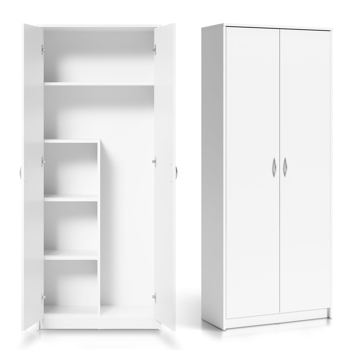 Mehrzweckschrank Haushaltsschrank Besenschrank weiß 74cm Breite 180cm – HomeCollectiveBerlin