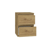 Nachttisch Nachtschrank mit 2 Schubladen Beistelltisch klein schmal 30x30x40 cm Holwerkstoff