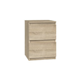 Nachttisch Nachtschrank mit 2 Schubladen Beistelltisch klein schmal 30x30x40 cm Holwerkstoff