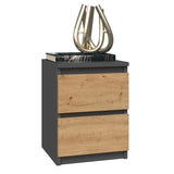 Nachttisch Nachtschrank mit 2 Schubladen Beistelltisch klein schmal 30x30x40 cm Holwerkstoff