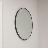 Miroir 60x60 | 70x70 | 80x80 cm mural rond avec cadre en métal noir ou or | en 3 tailles pour la salle de bain, le couloir, le salon, la salle à manger ou le miroir de maquillage