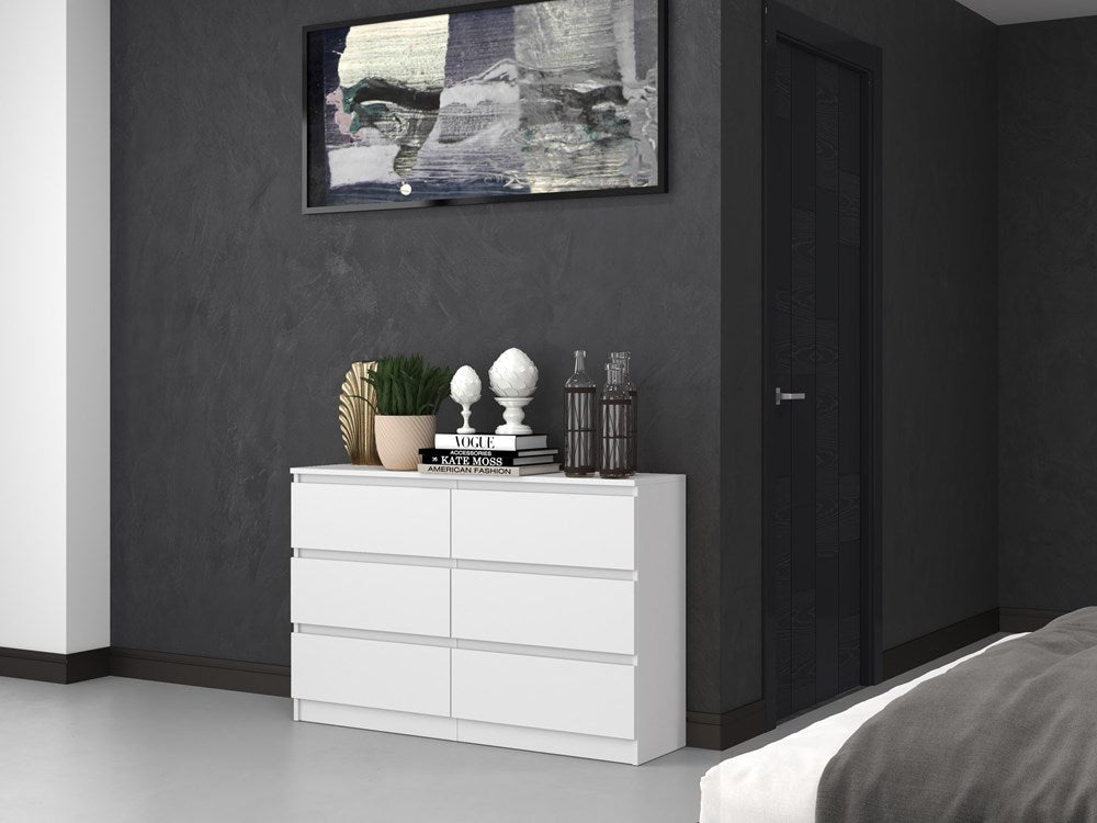 Kommode weiß mit drei, vier, fünf oder sechs Schubladen, Schlafzimmer Flur Nachttisch, Schrank, Sideboard, Highboard