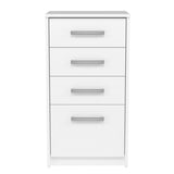 Kommode weiß mit vier Schubladen, Schlafzimmer Flur Nachttisch, Schrank, Sideboard, Highboard, Breite 45 cm Höhe 85cm