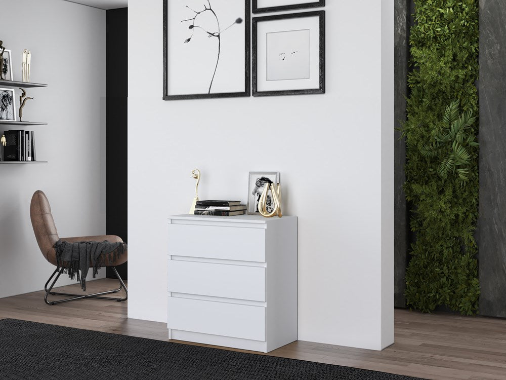 Kommode weiß mit drei, vier, fünf oder sechs Schubladen, Schlafzimmer Flur Nachttisch, Schrank, Sideboard, Highboard