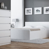 Kommode weiß mit fünf Schubladen, Schlafzimmer Flur Nachttisch, Schrank, Sideboard, Highboard, Breite 70 cm Höhe 124cm