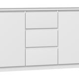 Kommode mit 3 oder 4 Schubladen und 2 Türen schmal in weiß, Highboard Sideboard Mehrzweckschrank Schrank Schlafzimmer