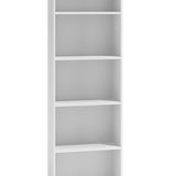 Bibliothèque classeur étagère sur pied séparateur de pièce blanc avec 5 compartiments ouverts en bois MDF