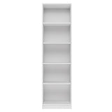 Bibliothèque classeur étagère sur pied séparateur de pièce blanc avec 5 compartiments ouverts en bois MDF