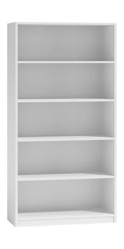 Bibliothèque classeur étagère sur pied séparateur de pièce blanc avec 5 compartiments ouverts en bois MDF