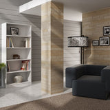 Bibliothèque classeur étagère sur pied séparateur de pièce blanc avec 5 compartiments ouverts en bois MDF