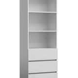 Aktenregal Standregal mit 3 Schubladen und 3 offenen Fächern 60 cm, hoher Schubladenschrank aus MDF Holz