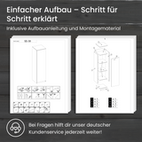 Garderobenschrank Garderobe Mehrzweckschrank weiß 50cm Breite 180cm Höhe mit Kleiderstange und Extra-Fach, Kleiderschrank Organizer aus MDF Holz