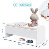 Beistellbett 90x40 cm Babybett Baby Bett mit Sicherheitsgurt für Elternbett, umbaubar zu höhenverstellbarem Schreibtisch, Sitzbank und Spielkiste aus Vollholz, made in EU - 10 Jahre nutzbar