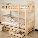B-WARE: Hochbett / Etagenbett 90x200 cm mit Ausziehbett und zwei Schubladen