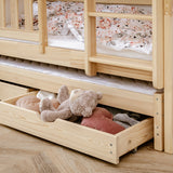 B-WARE: Hochbett / Etagenbett 90x200 cm mit Ausziehbett und zwei Schubladen